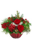Vibrant Red Holiday Centerpiece -A local Pittsburgh florist for flowers in Pittsburgh. PA